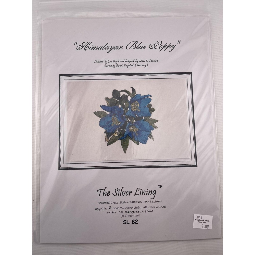 The Silver Lining "Himalayan Blue Poppy" Cross Stitch Pattern (2000) Flowers